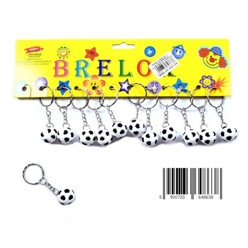 RUBBER KEY RING 2 CM BALL PACK 12 PCS MIDEX KD1728MID TOYS